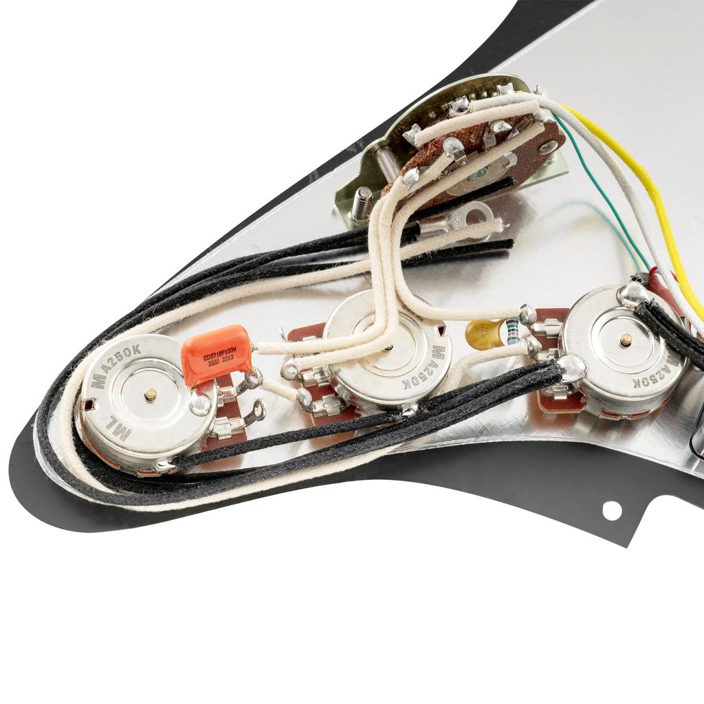 Комплект звукоснимателей Artec Alnico 5 с пикгардом Musiclily Pro HSS ST для гитары Strat Electric 3P Black с предварительной разводкой,