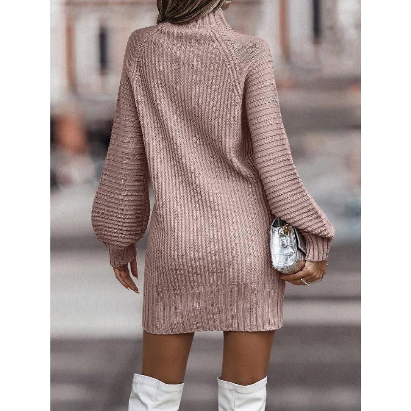 YYFS Женская мода повседневная осень-зима однотонный принт длинный рукав полуводолазка свитера