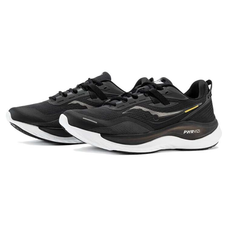 SAUCONY Runshield Round Toe Lace-Up Slip-Resistant Durable Waterproof Low-Top Casual Running Shoes Unisex Running Shoes Black Yellow S28185-4