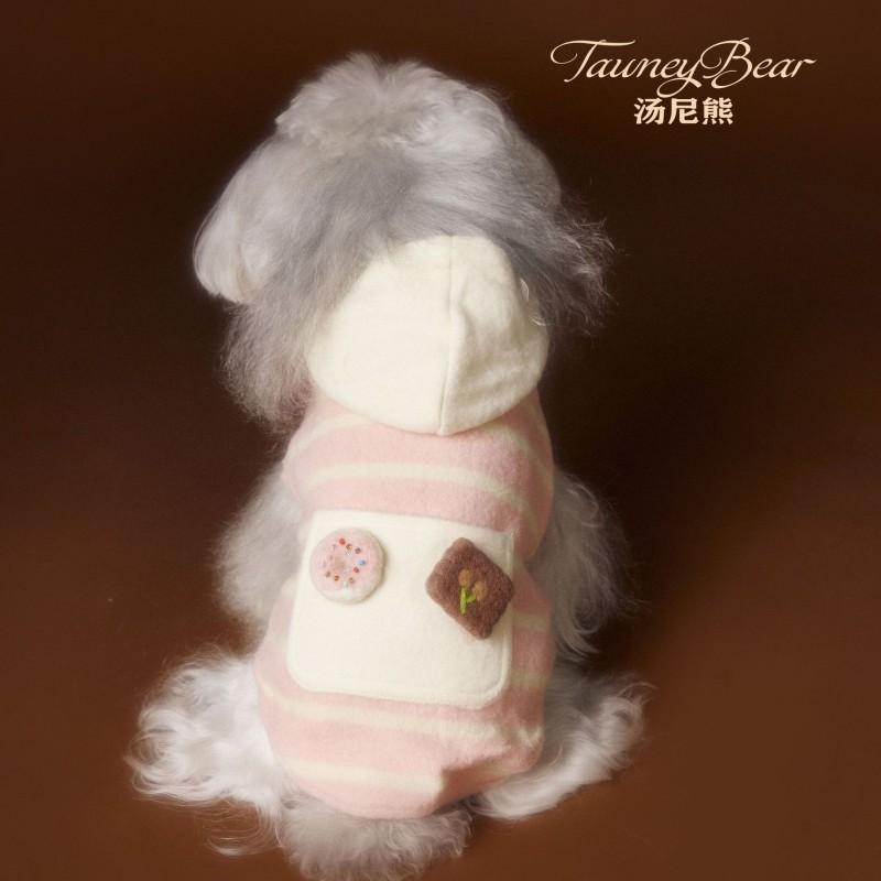Tony Bear Pet Clothes Winter Sleeveless Vest Cute Felt Cookie Sweatshirt Bichon Schnauzer Teddy Small Dogs