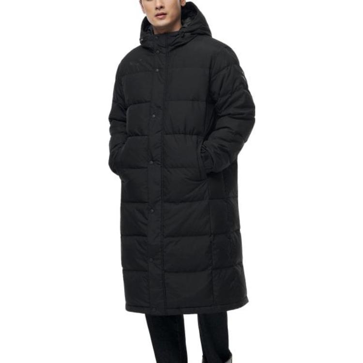 Puma Letter Print Long Hooded Down Jacket Unisex Outerwear Black 932547-01