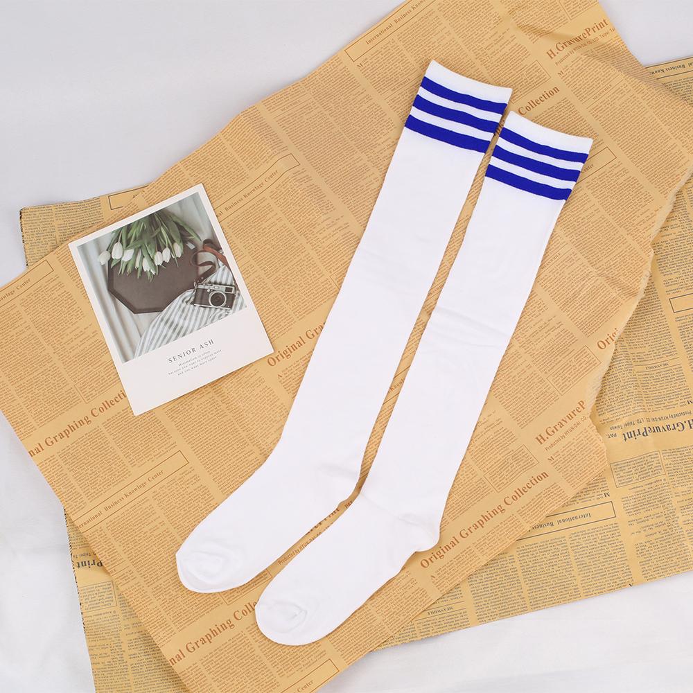 Высокие носки с тремя полосками и выше колена, в стиле колледжа, для выступлений, танцев, женские компрессионные хлопковые чулки