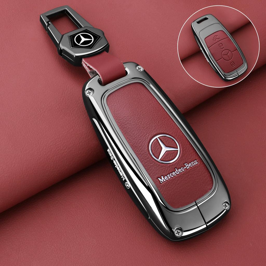 GLC GLB Zinc Alloy Leather Car Remote Key Case Cover For Mercedes Benz A C E S G Class GLC CLE CLA GLB GLS W177 W205 W213 W222