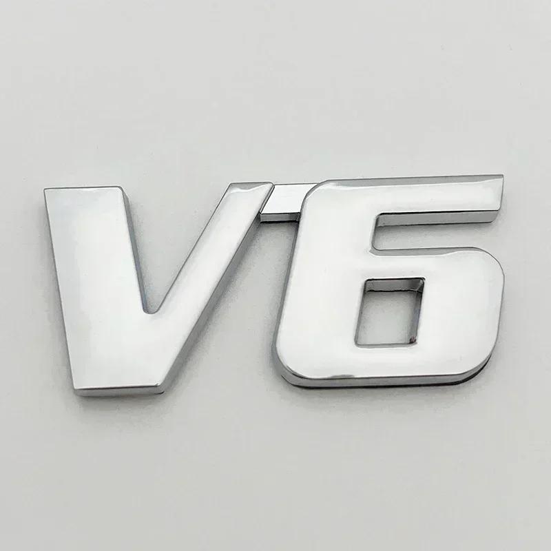 3D Металлическая эмблема V6 V8, эмблема двигателя автомобиля, наклейки, декоративные наклейки для Toyota BMW Benz Honda Mazda, автоаксессуары