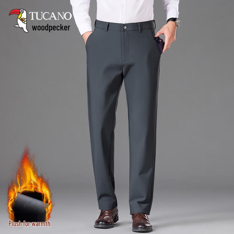 Tucano Мужские брюки прямого кроя в стиле business casual с флисовой подкладкой