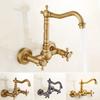 Антикварные настенные смесители для раковины, ванная комната, черные, с двумя ручками, смеситель для ванны, смеситель для горячей и холодной воды, torneira do banheiro, золото
