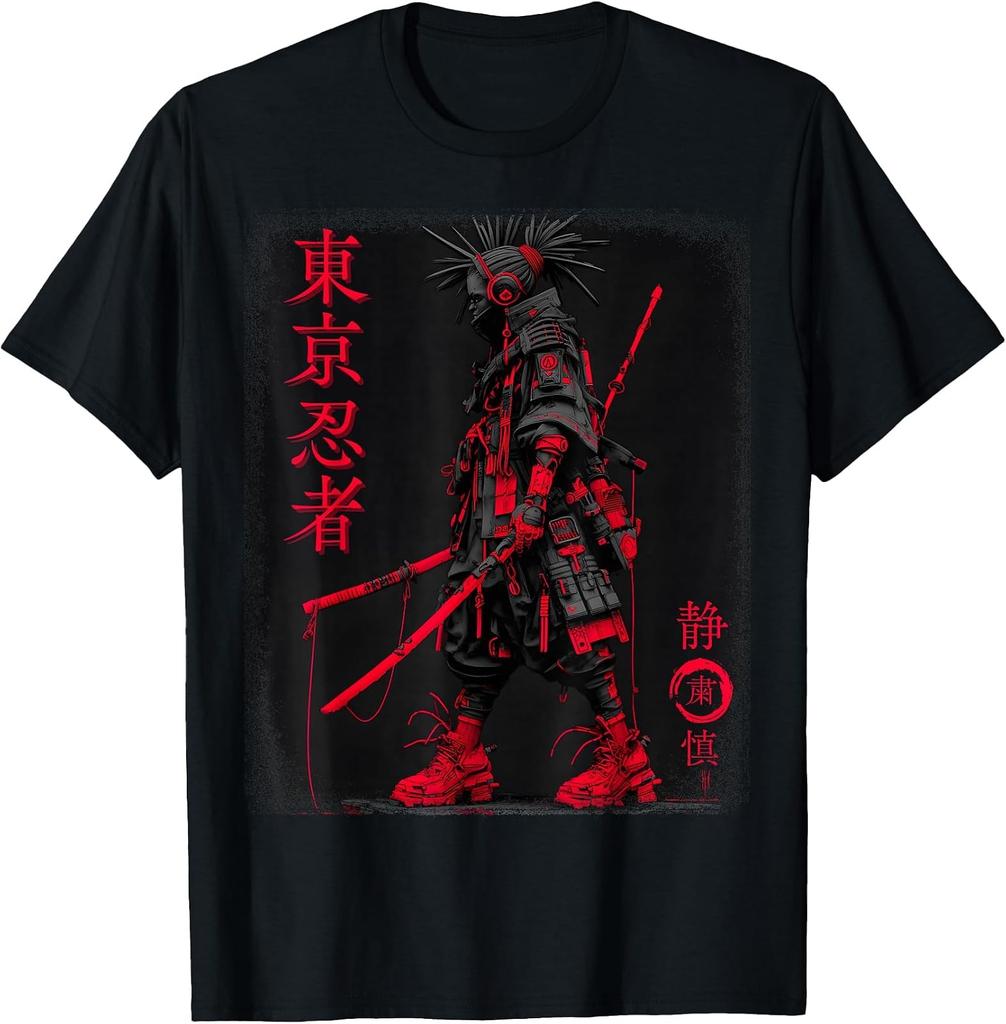 Tokyo Ninja Cyberpunk Samurai Warrior Art Style T-Shirt