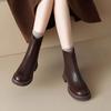 Женская обувь 2024 года, высококачественные женские ботильоны, модные современные ботинки с застежкой-молнией сзади, женская горячая распродажа, однотонная обувь с круглым носком для женщин