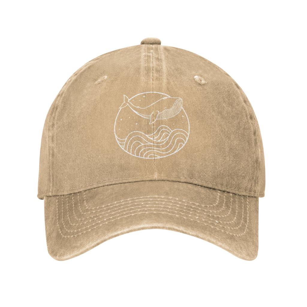 Ocean Life Aesthetic Whale Waves Baseball Cap Vintage Distressed Washed Wander Sun Cap Unisex Women Outdoor Workouts Gift Hats Cap