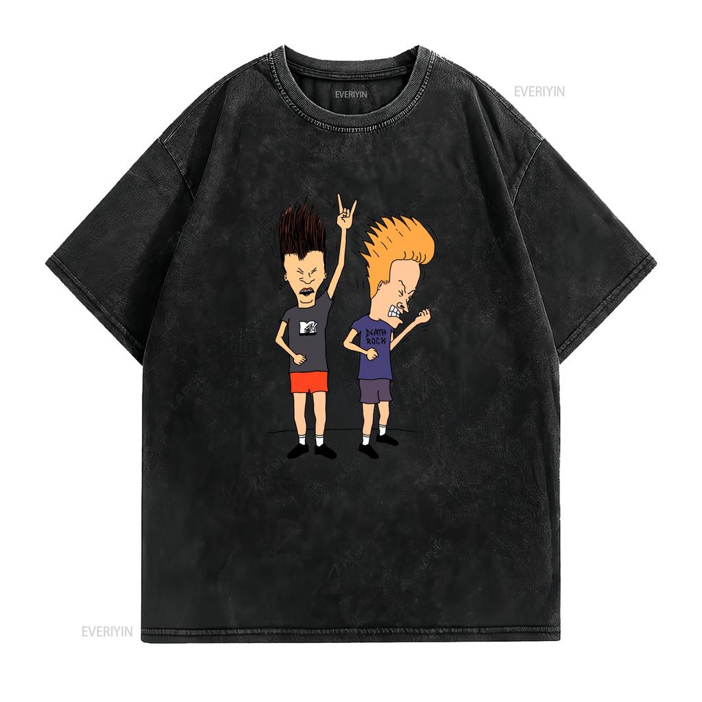 Vintage 90s Cartoon Death Rock Music Cool Print Casual Streetwear T Shirt vintage Washed streetwear Soft Breathable Slightly