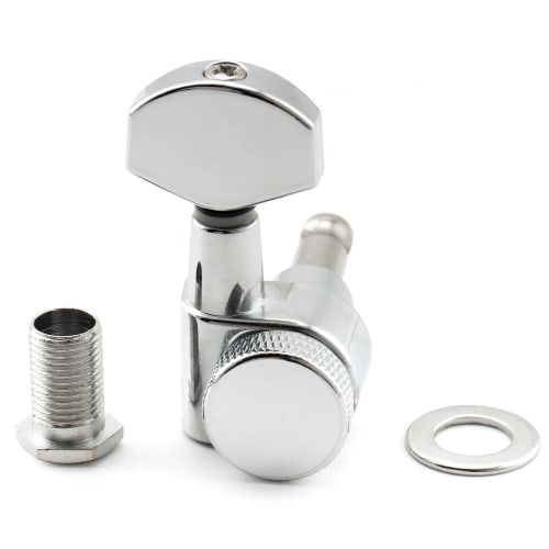 Musiclily Pro 6-Piece Locking Tuner Set with Square Tuners for Strat/Telecaster Electric Guitars, Chrome