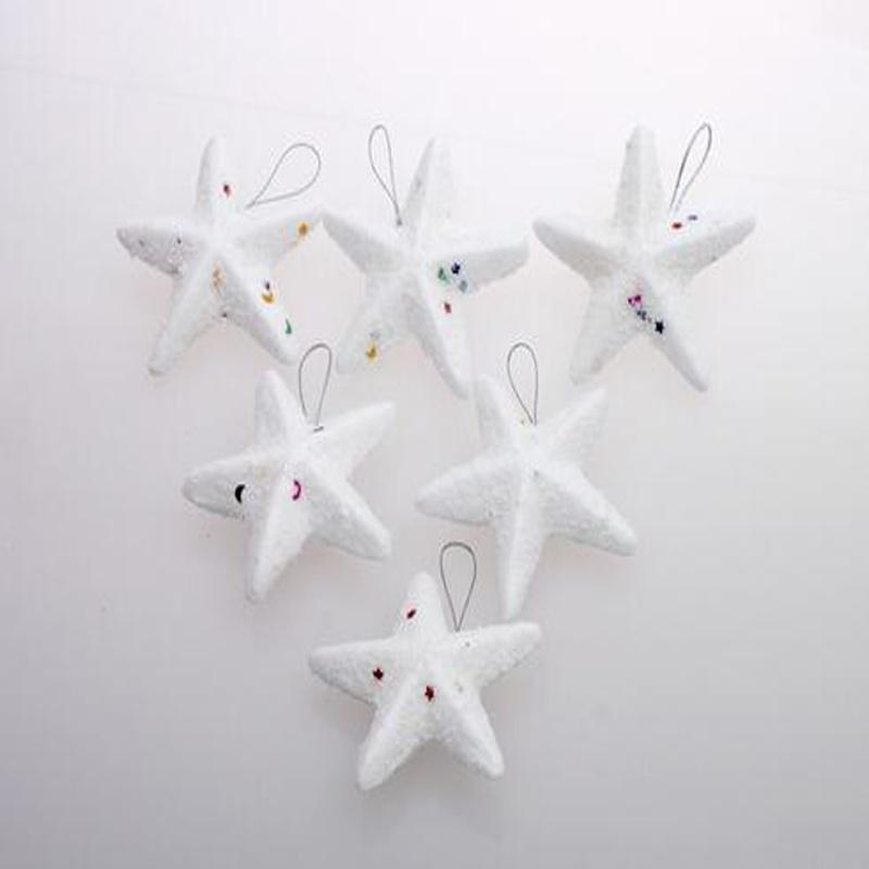 Подвесной кулон на рождественскую елку, декоративная вечеринка, пенопласт, белая звезда, пентаграмма, подвесное украшение 6 шт./12 шт.