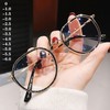 Women Men Fashion Round Myopia Glasses Anti-blue Light Oversized Eyeglasses Frames Students Metal Clear Glasses -1.0 -1.5 -2.0 -2.5 -3.0 To -6.0