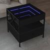 VidaXL Coffee Table with LED Infinity Black 50x50x51 Cm, Side Table, Living Room Table, Side Table, End Table, 847712