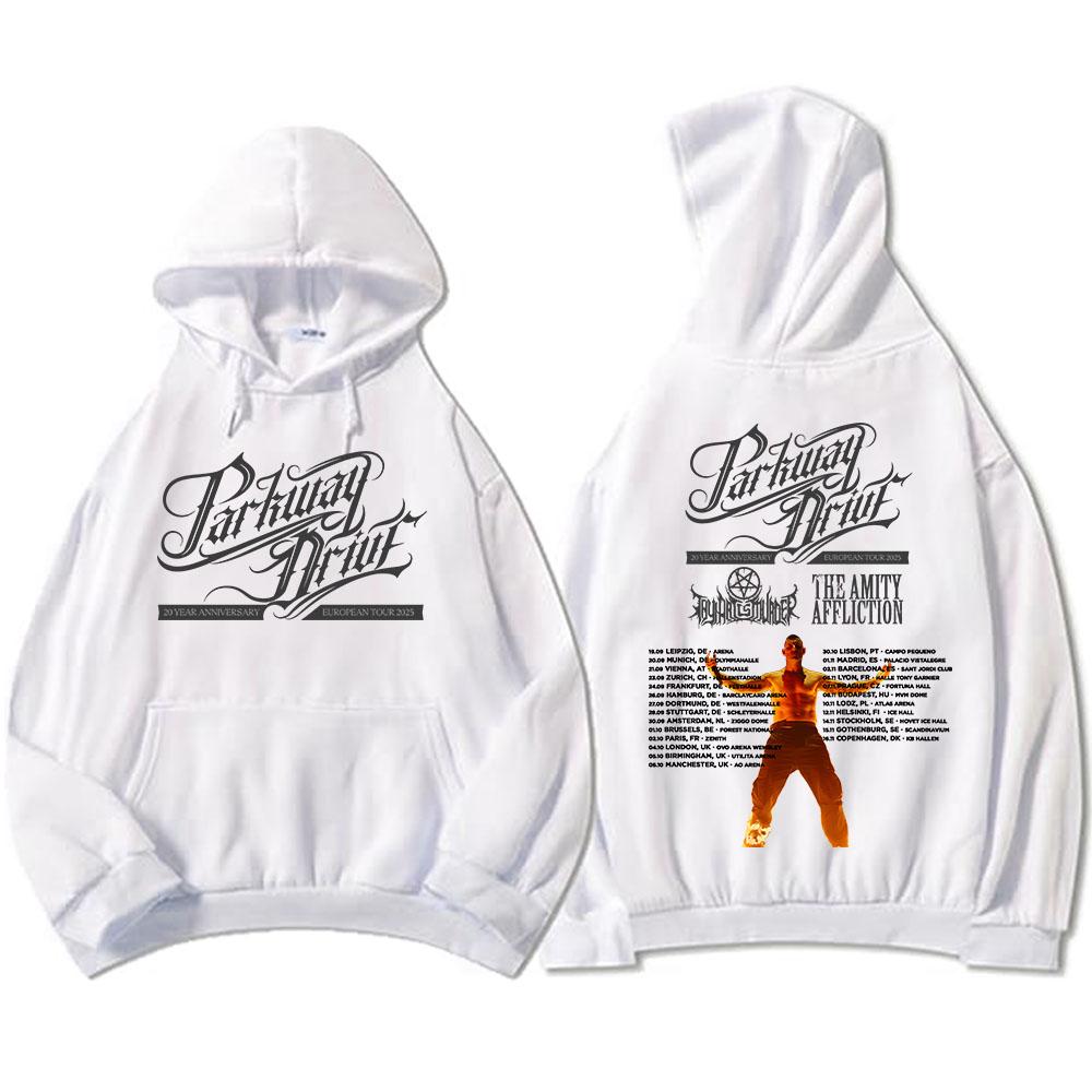 Parkway Drive 20-летний юбилейный европейский тур 2025 Толстовки Мода рок-группы Графические свитшоты Зимний флис Мужские пуловеры