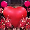 63 Inch Oversized Aluminum Foil Heart-shaped