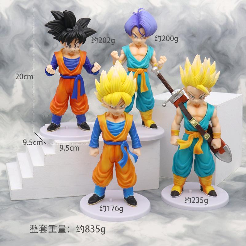 4 шт./комплект 18-20 см Средний размер Фигурка Dragon Ball Супер Сайян Сон Гоку Транкс Трункс Готен Фигурка Модель Куклы