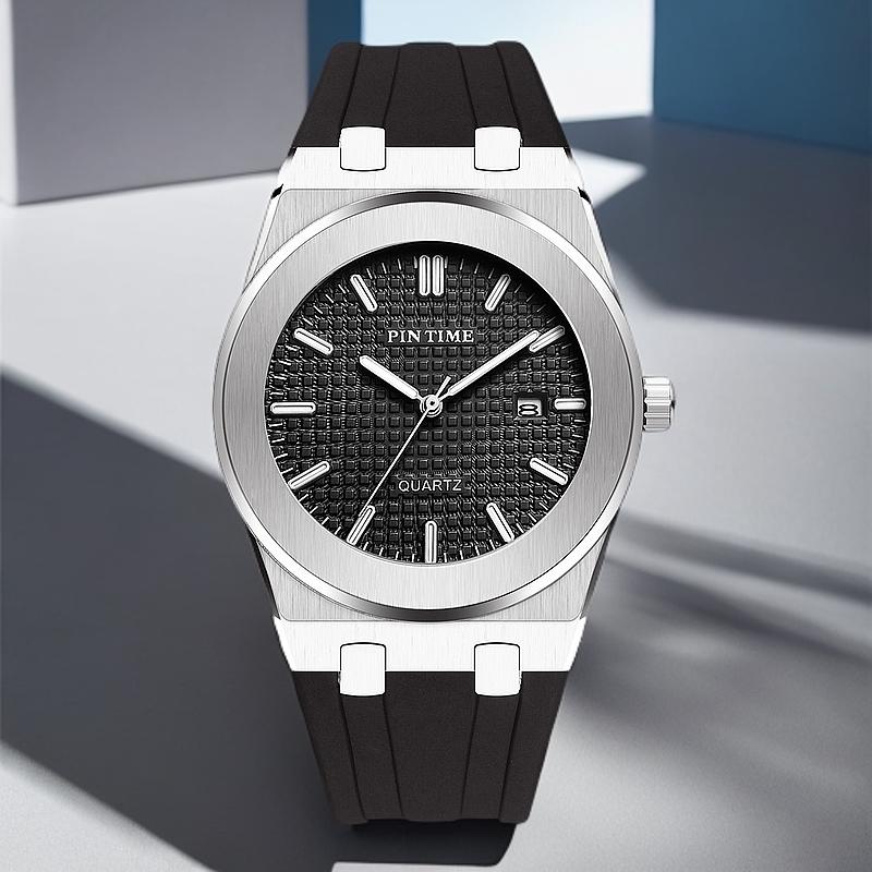 1pc Men's Quartz Watch, Made of Quartz, with Silicone Strap. A Fashionable Quartz Watch for Men, Suitable for All Occasions. Any
