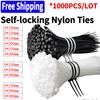 1000 PCS Self-locking Cable Tie,Nylon Tie,Zip Ties White/Black Plastic Strong Snap High Temperature Resistant Twine Tie Wire Tie