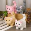 Kids Electric Plush Cat Toy Walking Head Shaking Tail Wagging Interactive Kitten Plushie Toy Toddlers Boys Girls Educational Simulation Animal Toy