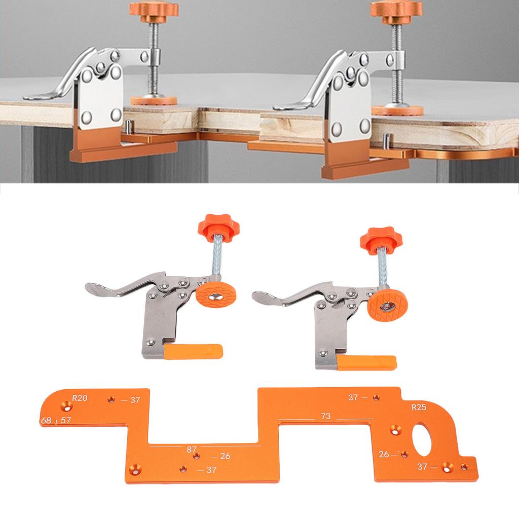 Embedded Handle Slotting Template Wardrobe Cabinet Door   Positioning Tool with Stainless Steel Fixed Clamp Bearing Cutter