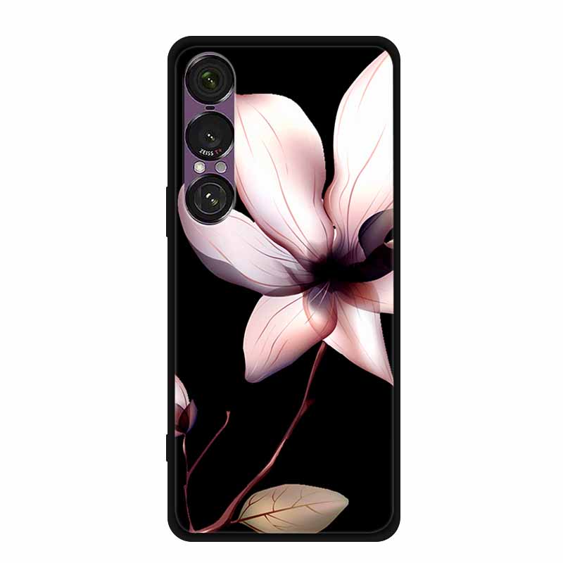 For Sony Xperia 1 VII VI V IV II III Case Soft Silicone Bumper 3D Flowers Emboss Phone Cases for Sony Xperia 1 VII Back Covers