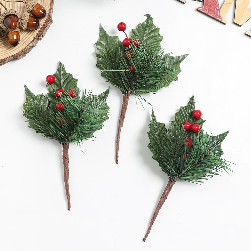 3/5Pcs Christmas Decoration Artificial Berry Bouquet Pine for Home Decor Crafts Garland Navidad New Year 2026 Garland Accessory