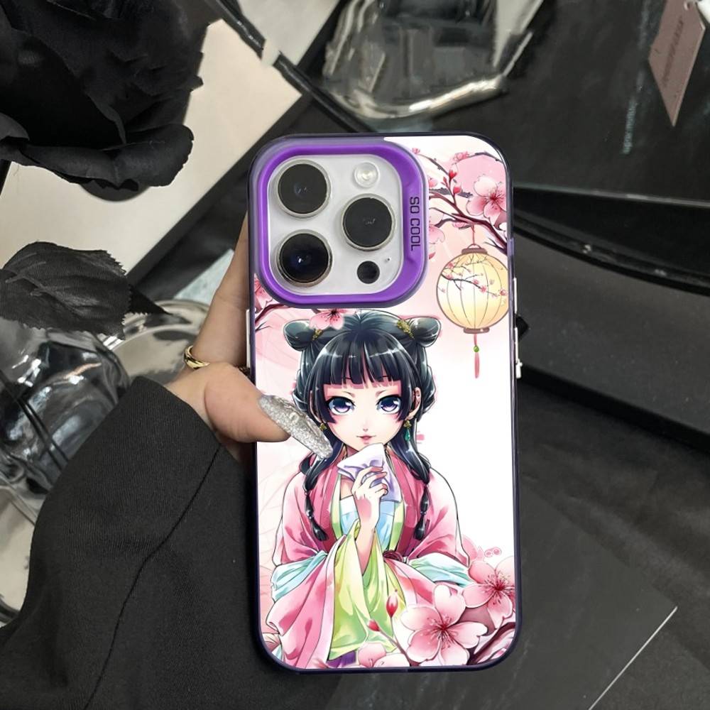 A-Apothecary Diaries MaoMao Phone Case For iPhone 16,15,14,17,13,12,11,XS,Mini,Pro,SE,MAX Purple Matte Silicone Cover