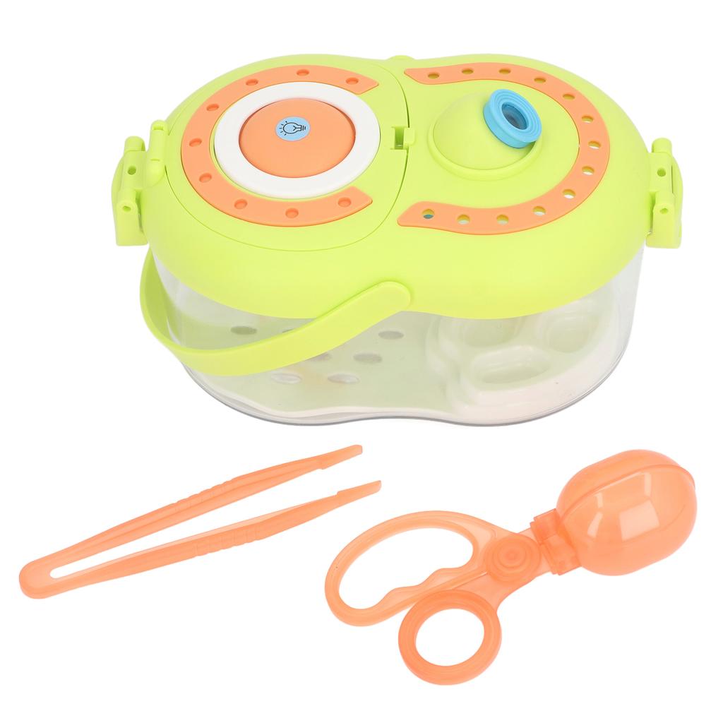 Bug Observation Box Breathable Portable Bug Catcher Cage with Magnifying Glass LED Light for Kids