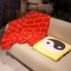 Portable Blanket Fun Pattern Tai Chi Nap Blanket Coral Fleece Warm Shawl Blanket Folding Cozy Air Conditioning Blanket Travel