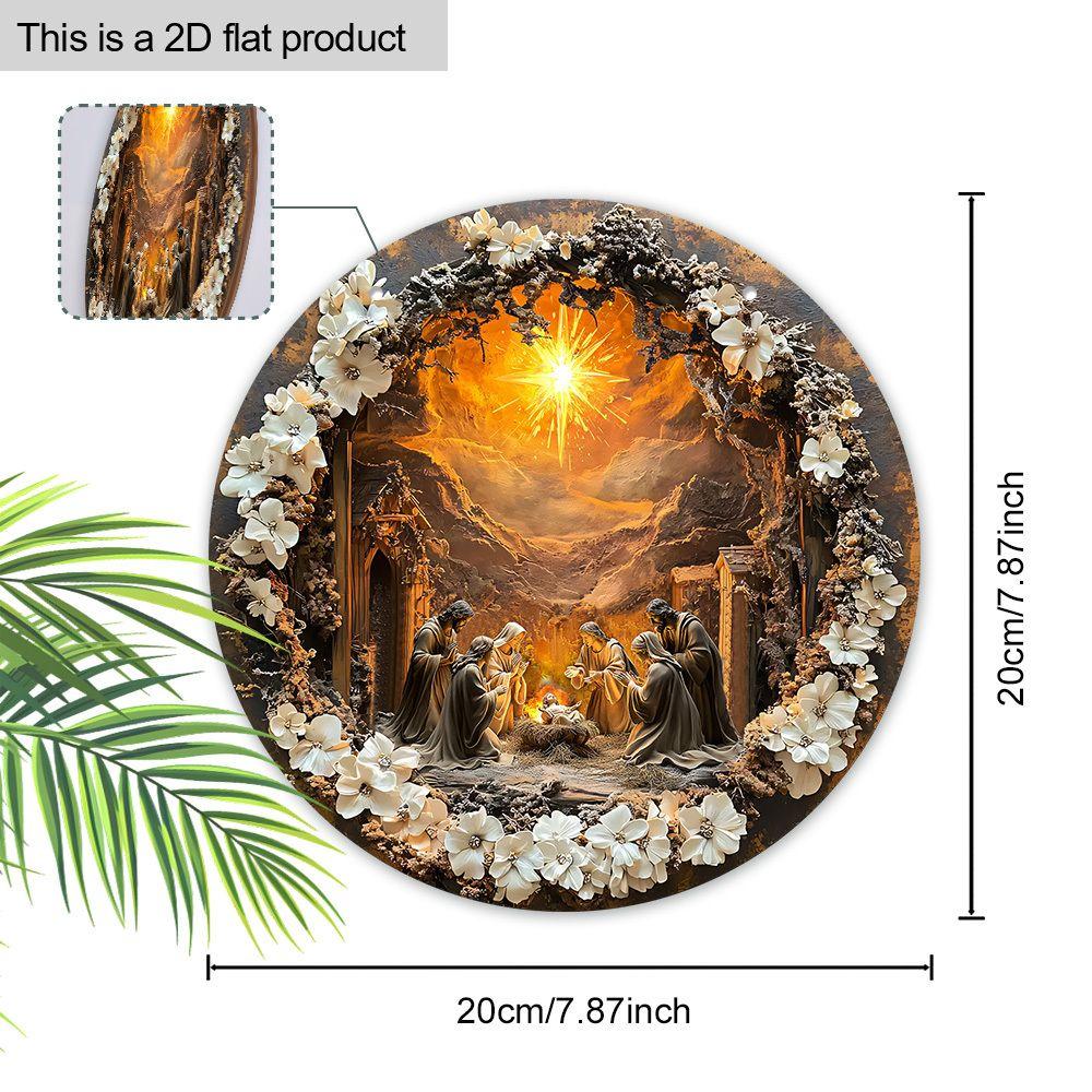 Holy Night Nativity Scene Pendant, Decoration of Home Walls or Doors, 2d Flat Wooden, Christmas Decoration, Gifts for Friends and Family