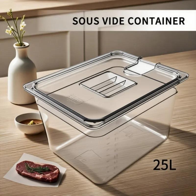 25 л контейнер для приготовления су-вид без BPA с крышкой - термостойкий для точных низкотемпературных блюд (Подходит для большинства погружных циркуляторов)