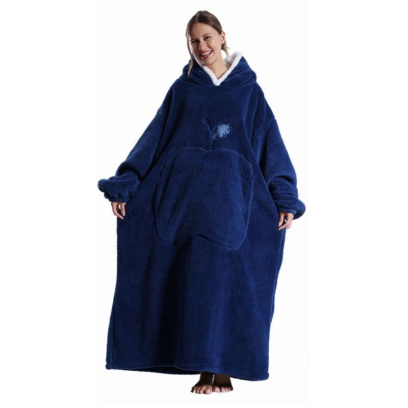 Длинные носимые одеяла, зимнее фланелевое одеяло с капюшоном и длинными рукавами, для мужчин и женщин, мягкое, уютное, для взрослых, одеяло для телевизора