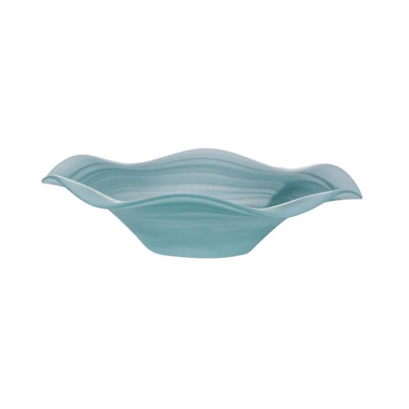 Elegant Cloud Mist Glass Serving Plate