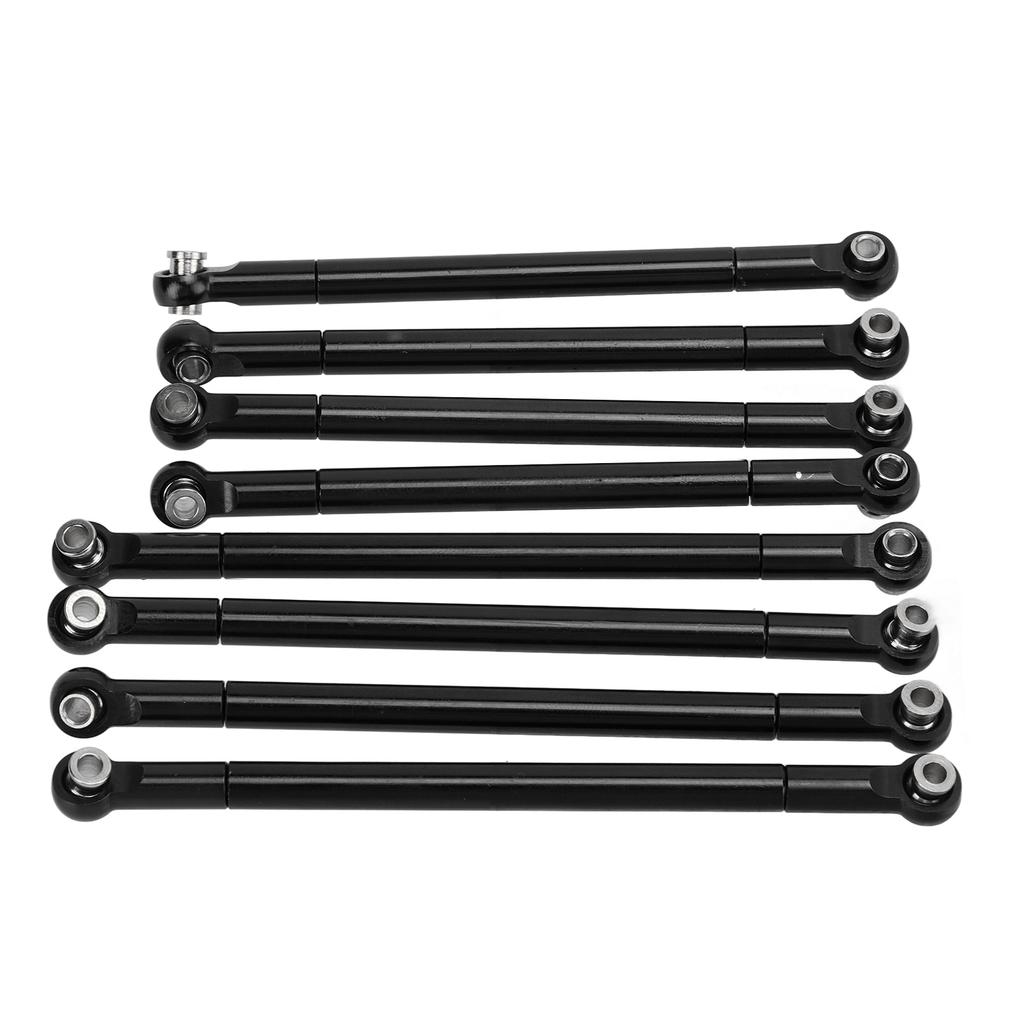 8PCS Metal Full Car Tie Rod Tie Lever Link Pull Rod for MN86 Series Model Upgrade RC CarBlack