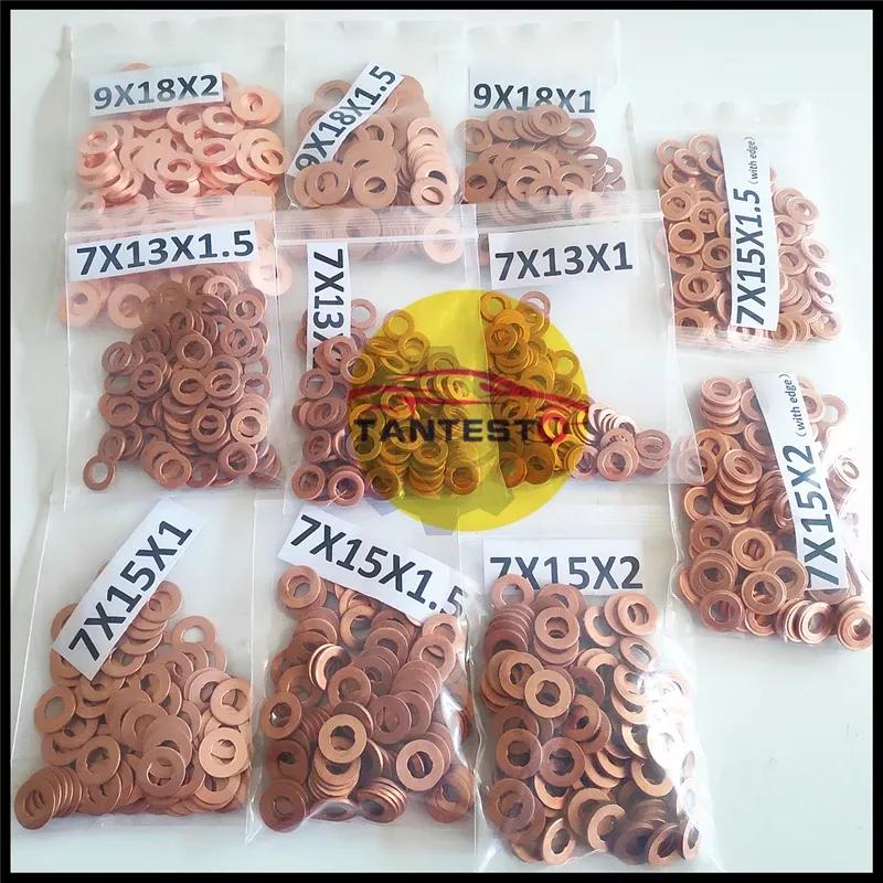 7x15mm/9x18mm Diesel Common Rail Injector Nozzle Copper Washer Seal O Ring Pad Gasket Pump Repair Tool