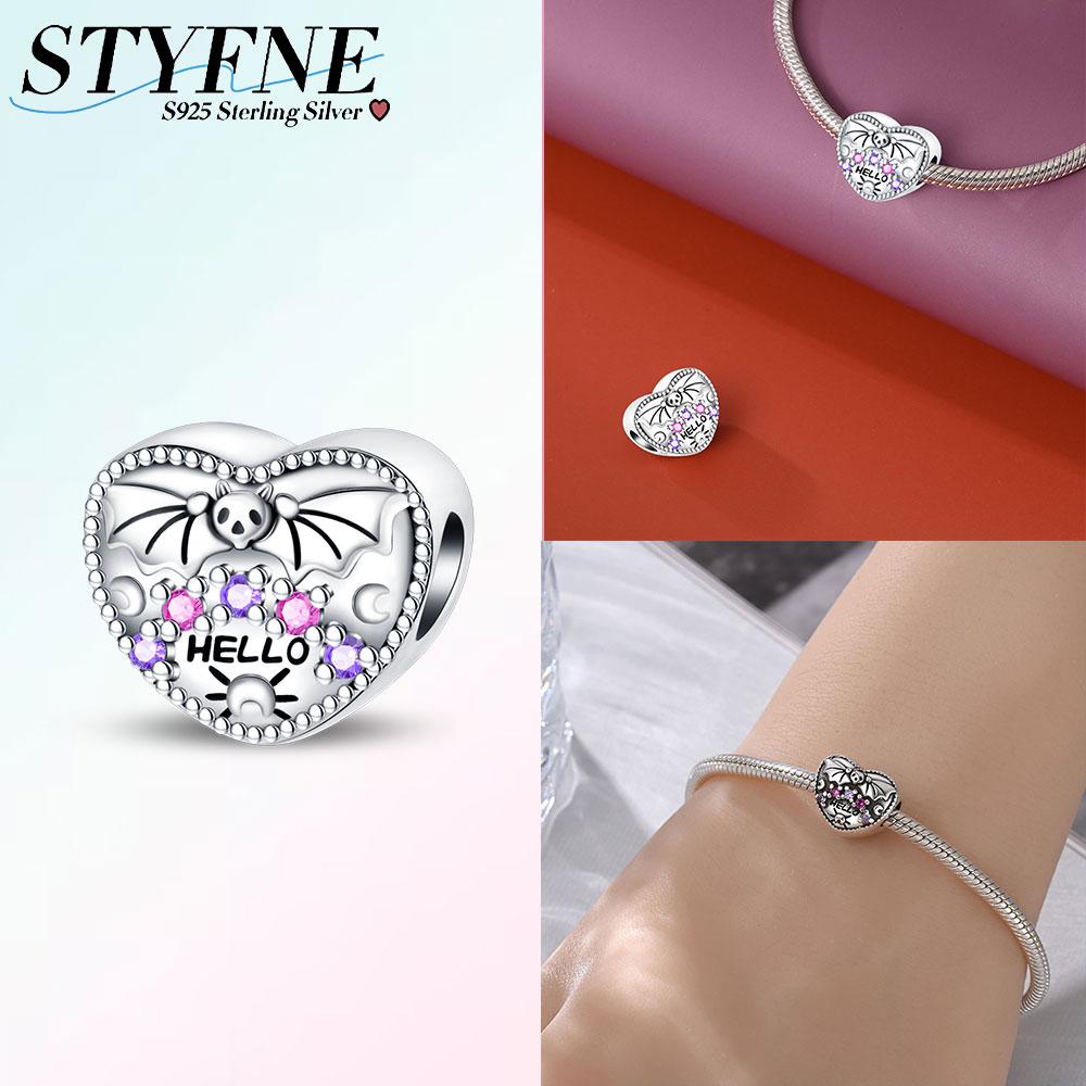 Anniversary Charms Copper Colored Zircon Skull Cat Heart Rose Beads Night Elf Pendants Fit Snake Chain Bracelet Diy Jewelry