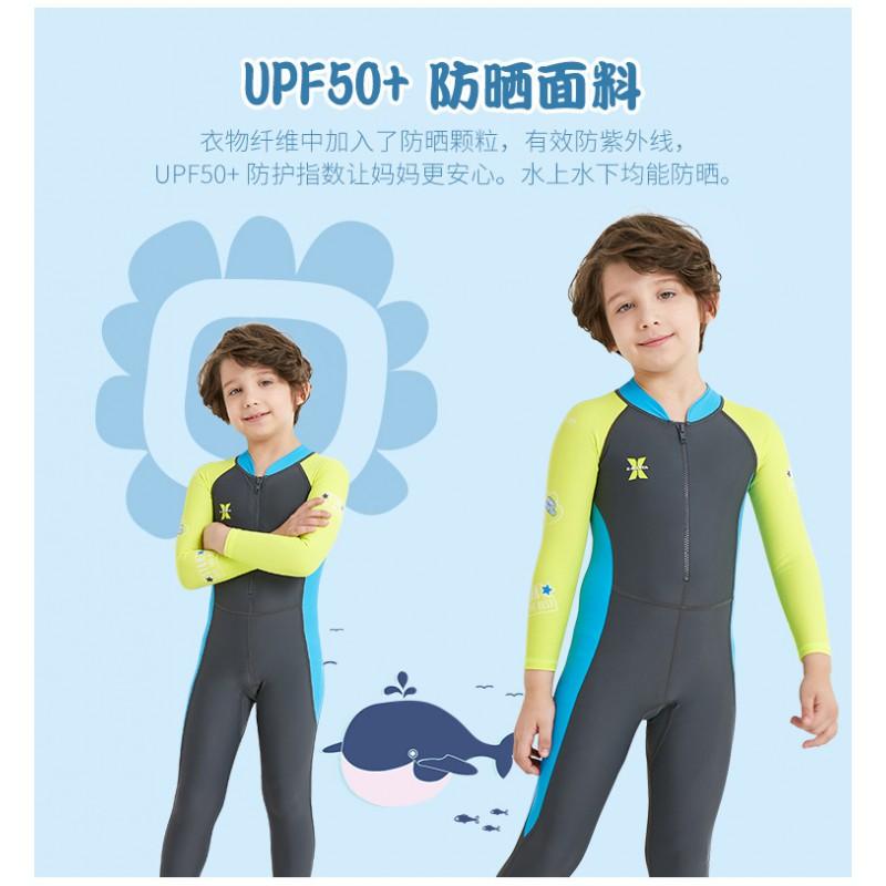 Kids UV Protection Long Sleeve One-Piece Rash Guard Swimsuit Swimming Diving Water Sports