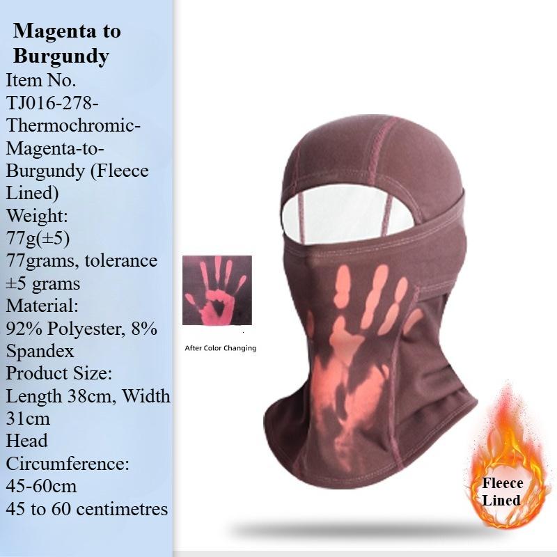 Winter cycling warm mask breathing discoloration hood skiing velvet thickened windproof and cold thermal induction mask