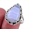 Natural Blue Lace Agate Gemstone 925 Solid Sterling Silver Jewelry Ring S.8 C0t40