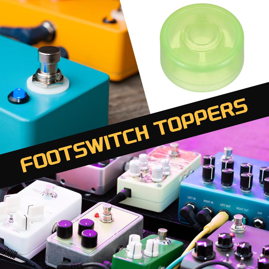 Uxcell 10 шт. Накладки на ножные переключатели Крышки кнопок гитарных педалей Пластиковые верхние крышки для ножных переключателей Дюймовые для кнопок педалей гитарных эффектов Ярко-зеленые 3/8