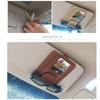 Универсальный автомобильный солнцезащитный козырек, солнцезащитные очки, ручка, держатель для карточек, билетов, многофункциональный кожаный держатель для очков для автомобиля