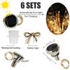 6Pcs Solar Wine Bottle Lights 2M 20 LED Copper Wire Fairy String Lights IP65 Waterproof Cork Lights for Wedding Christmas Party