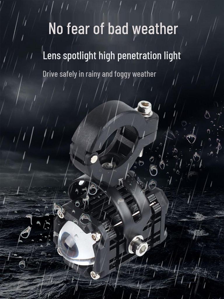 Светодиодный мотоциклетный прожектор высокой интенсивности с дьявольским глазом - Суперяркий, Четырехцветный стробоскоп, Дальний/Ближний свет