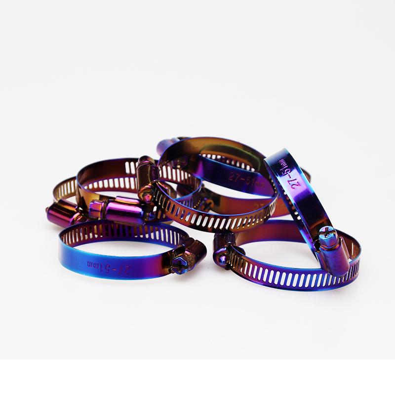 Motorcycle Accessories Hose Clamps 304 Stainless Steel Hose Clips Clip Clasp Metal Fastener Worm Drive Durable Anti-oxidation Bl