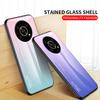 Чехол для Honor 50 Pro 50 se X8 X9 X7 7A Pro 7s 20 50 Lite 9x Premium 9C 30S 9S, чехол с градиентом Aurora, закаленное стекло, мягкая рамка, задняя крышка, чехол для телефона