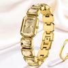 Luxury Diamond Fashion Women's Watch Small Golden Square Dial Quartz Watch for Women Bracelet Watch Relojes Para Damas