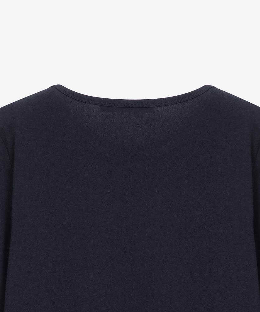 BASIC HOUSE Women'S Slim Fit Spandex Long Sleeve T-Shirt Navy Lats0208