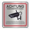 Предупреждающий знак безопасности Немецкий Achtung Видеонаблюдение Алюминий с камерой Прочный ПК