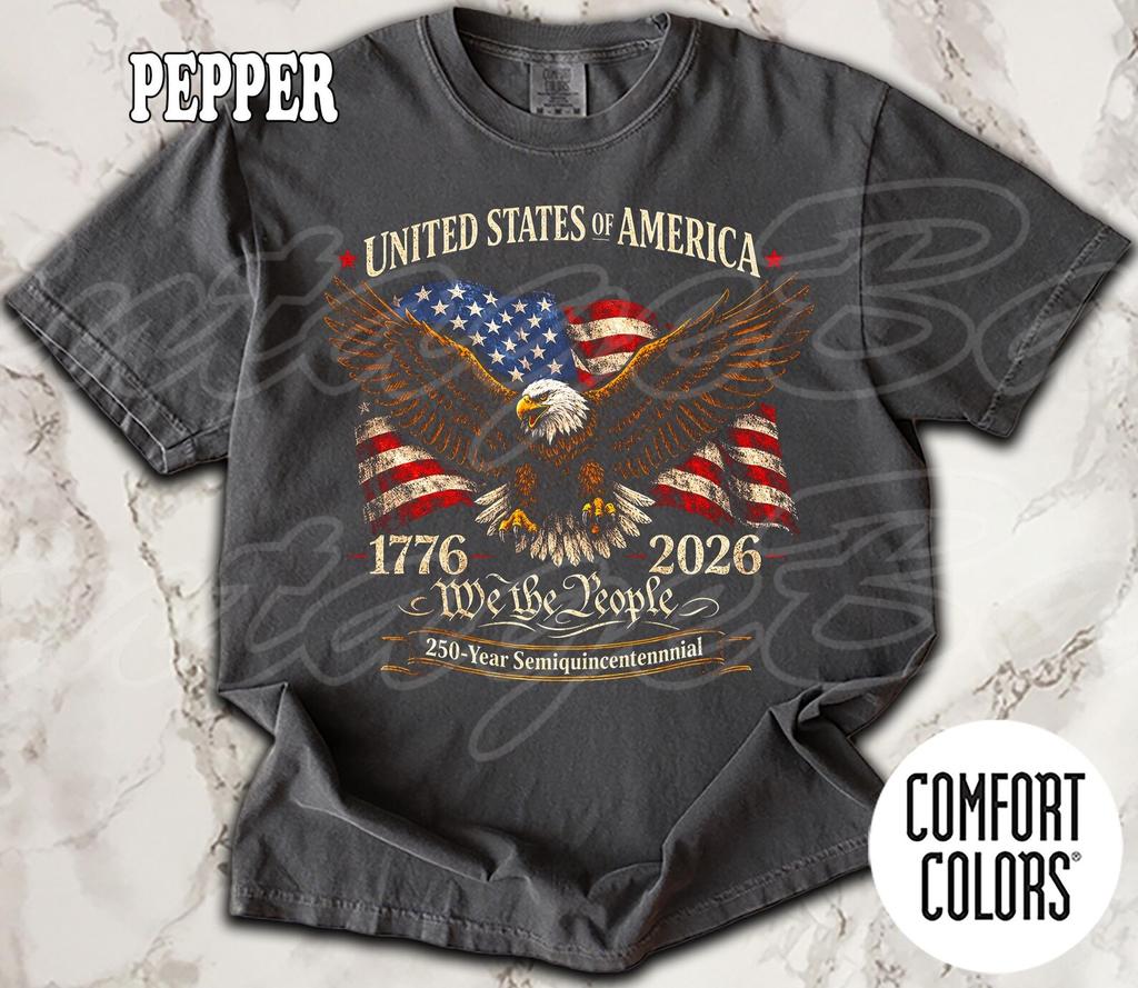 USA 250th Anniversary Comfort Colors T-Shirt, 4th July Vintage T-Shirt, USA 250th Anniversary Independence Day, Women and Man Unisex T-Shirt